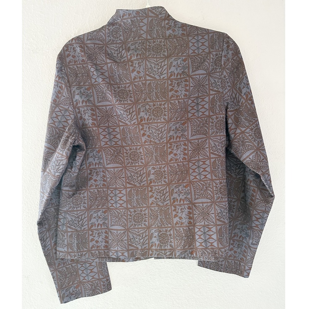 Peruvian Connection Tapa Cloth Zip Front Jacket Size 10 - Picture 3 of 3